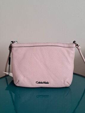 Calvin Klein Light Pink Pebbled Leather Crossbody